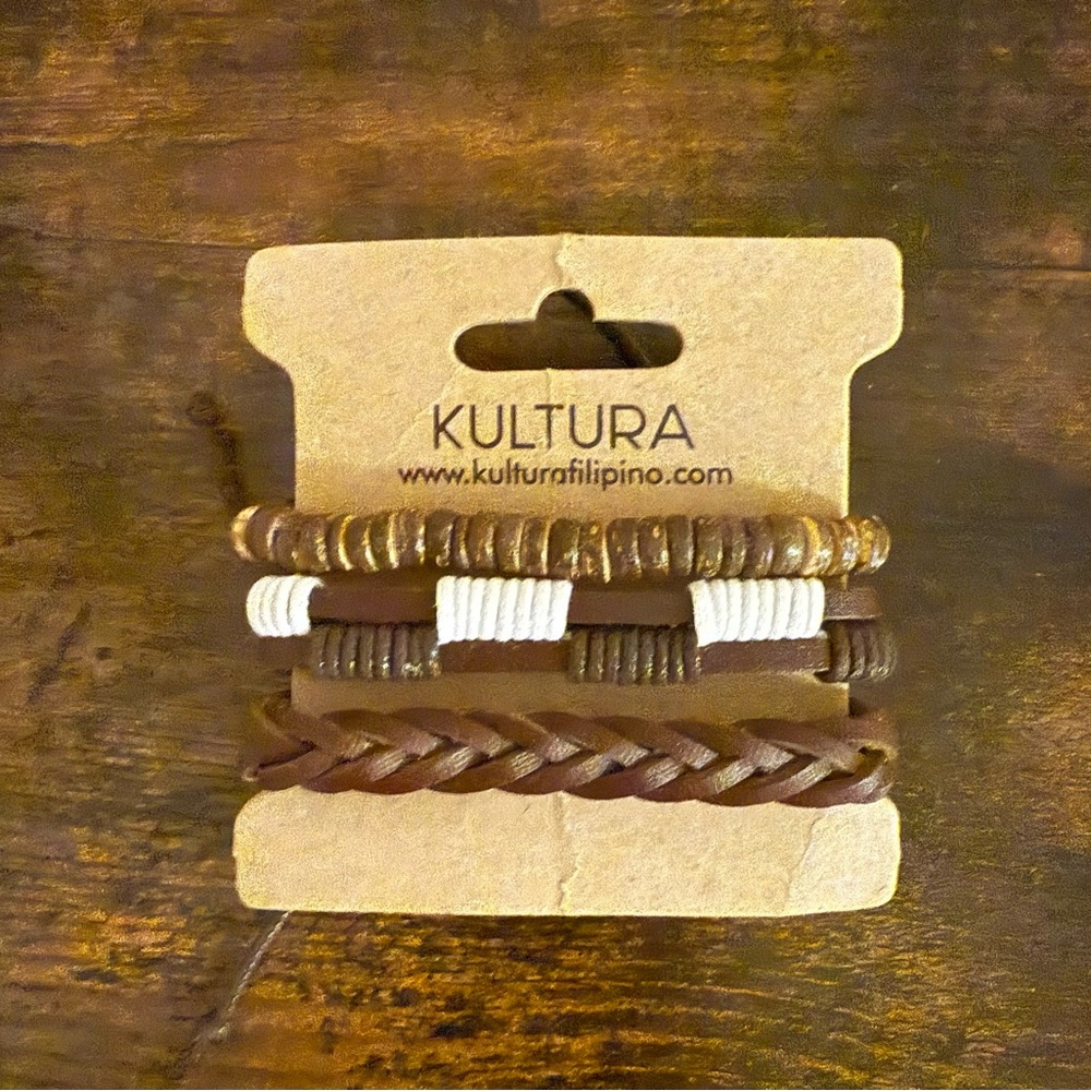 Brown and White Women’s Bracelet Set